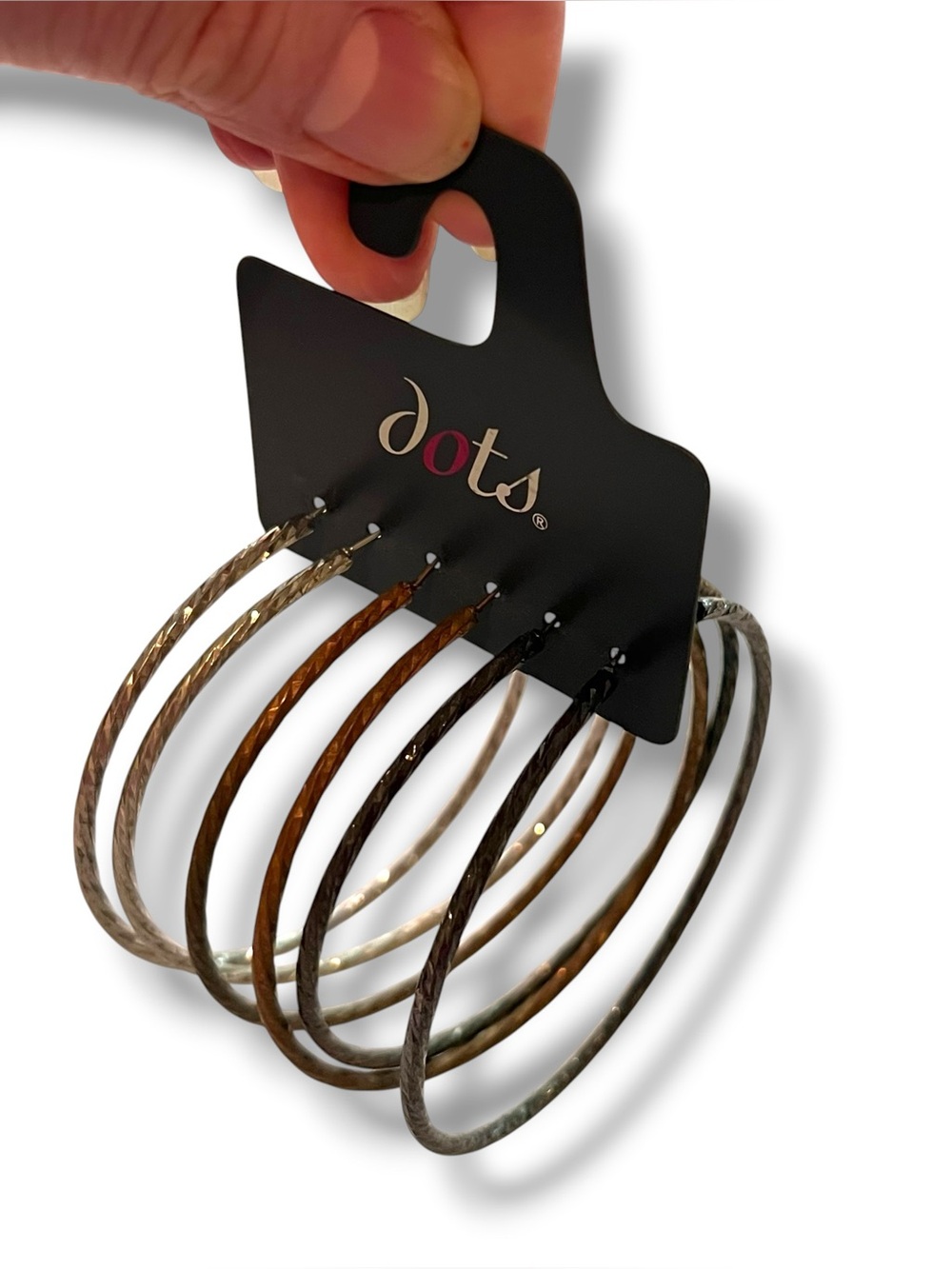 Dot Extra Large Gold, Rose Gold, Black 3 Hoop Earrings Set- NWT Streetwear Club